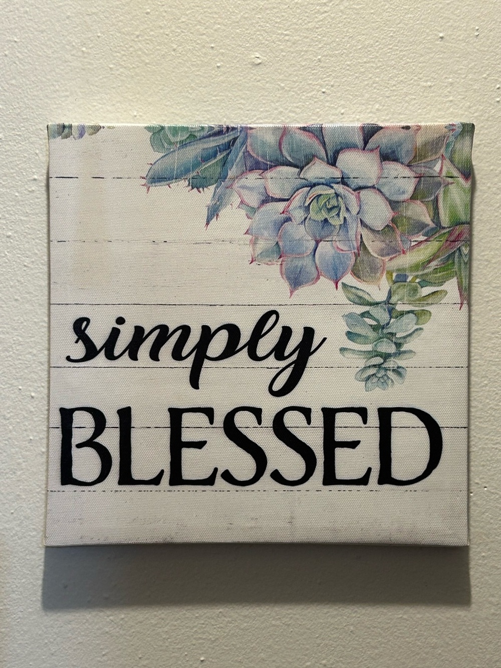 Simply Blessed Succulent Wall Art - Neutral